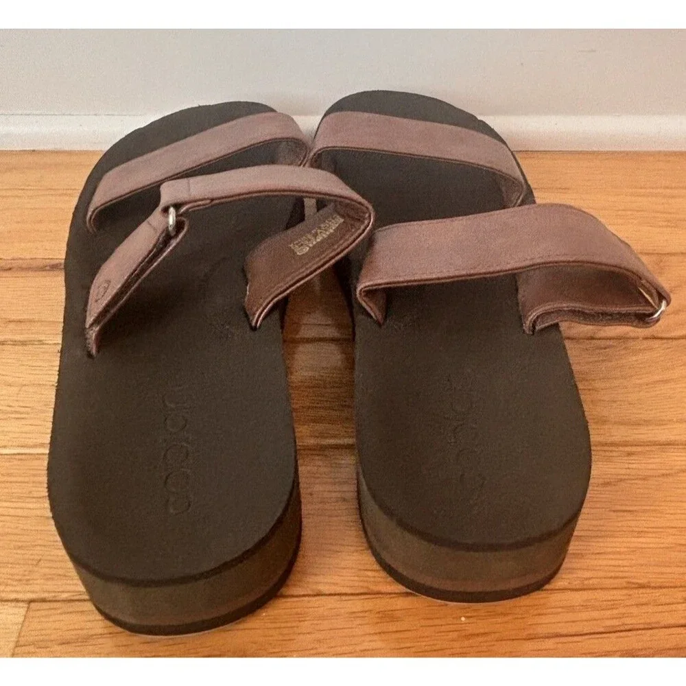 Cobian Vira Rise Wedge Sandals Women’s 10 Brown Platform Slide Comfort